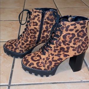 Leopard Print Combat Boots!!